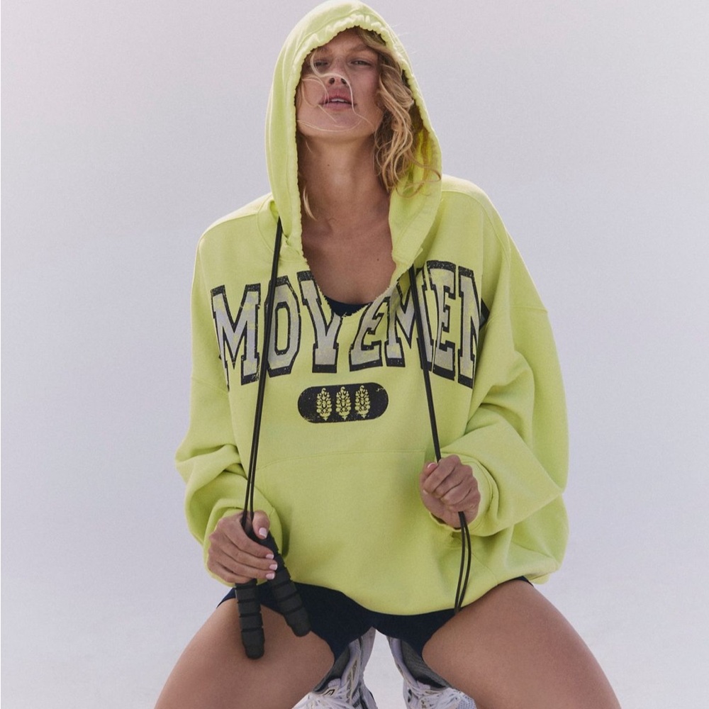 Free People Movement Best Of Logo Hoodie - Sour Citrus Combo - Picture 5 of 9